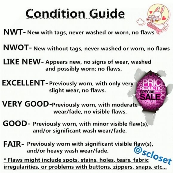 Please view for a quick condition guide and abbreviation cheat sheet! - Picture 2 of 3